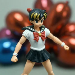 sailor in colorstorm, leatherette figurine, depth of field, analog film, vivid dynamic composition, by jeff koons, smooth, diffuse lightning, by yoro sean, surreal, photorealistic vibrant colors, masterpiece, physical based rendering, featured on pixiv, octane renderer, trending on pinterest