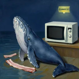 whale baconing at midnight next to the microwave by james ensor