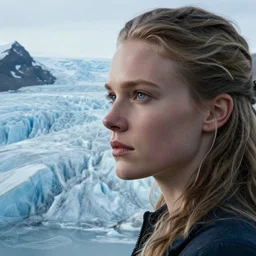 noble young beautiful Nordic young woman face forming on glaciers, cinematic, establishing shot, extremely high detail, photorealistic, cinematic lighting, intricate line drawings, 8k resolution