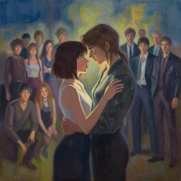 dreamy, atmospheric painting showing olivia munn and woman journalist alex wagner in love, jessica stam, babs tarr, aly fell, varga, loish, rhads, beeple, gta v, makoto shinkai, lois van baarle, blade runner!, ilya kuvshinov, rossdraws, tom bagshaw
