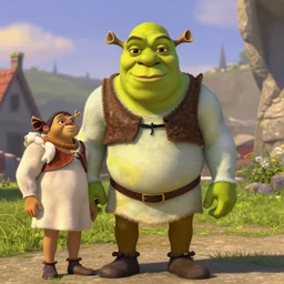 film still from live action shrek movie, 8k photography - H 768