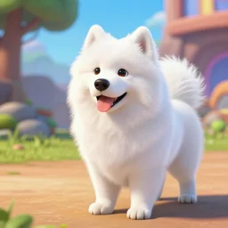 a white samoyed dog in the game crash bandicoot