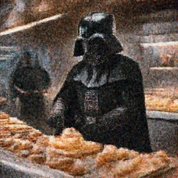 film still of Darth Vader working as a pastry chef in the new Star Wars movie, 4k