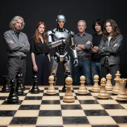 cyborg chess pawn on chess board, studio shot, by gaston bussiere, anna nikonova aka newmilky, greg rutkowski, yoji shinkawa, yoshitaka amano, tsutomu nihei, muira, moebius, donato giancola, trending on artstation, featured on pixiv