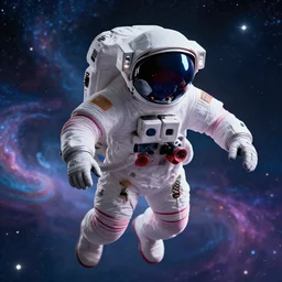 Highly detailed stunning digital art of a vaporwave astronaut floating with nebulas in the background.