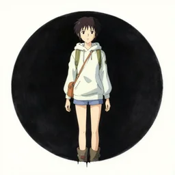 anime movie scene, mamoru oshii, otomo, ultra wide, vanishing point, hoody woman explorer, watercolor, dripping, black circle, dark sewer exit, dark train tunnel entrans, waterfall, sun beam, dusty volumetric light, back lit, paper texture, puddles, brutalist, golden ratio