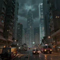 dystopian hong kong, digital painting, artstation, high quality