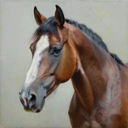 a beautiful painting horse, by andy warhol realistic oil painting