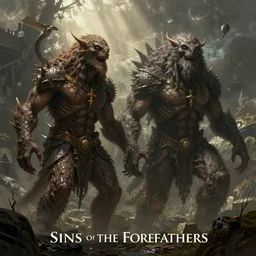 sins of the forefathers, artwork by Ted Nasmith and H R Giger, trending on art station
