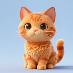 orange cat, 2d illustration, cartoon, 4k, hd, highly detailed