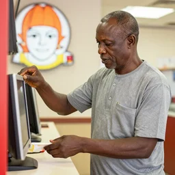 old senegalese man, ordering ross inside wendy's,