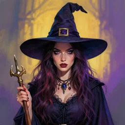 a hyper realistic portrait of a witch, concept art , colour full