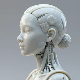 complex 3d render ultra detailed of a beautiful porcelain translucent profile woman face, biomechanical ultradetailed cyborg, 150 mm, beautiful natural soft light, rim light, silver gold details, magnolia big leaves and stems, roots, fine foliage lace, maze like, mesh wire, ornate, intricate details, hyperrealistic, mandelbrot fractal, anatomical, red lips, white metal neocubism armor, facial muscles, cable wires, microchip, elegant, octane render, H.R. Giger style, 8k