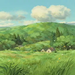 A beautiful landscape by studio ghibli, digital art