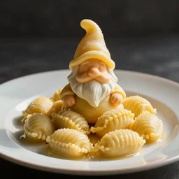 pile of gnocchi pasta that looks like a gnome, on a plate