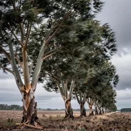 long exposure photograph of eucalyptus trees, strong wind, mamiya, photographed by gursky