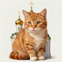russian orthodox christian church painting of a ginger cat, highly detailed, digital painting, artstation, concept art, wallpaper, smooth, sharp focus, illustration, art by giger and artgerm and greg rutkowski and alphonse mucha