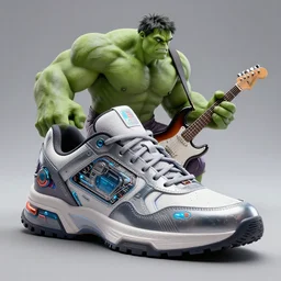 an anthropomorphic cyberpunk futuristic sneaker of hulk by sandra chevrier, by jon foster, detailed render, cybernetics, 4 k realistic, fender stratocaster, cryengine, realistic shaded lighting, sharp focus, masterpiece, by enki bilal