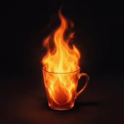 cup on fire art by simon stalenhag