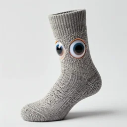 portrait photo of a wool sock with giant eyes, face made from bright dreams, extremely high details, realistic, by MC Escher and Rene Margitte and oleg oprisco and victor enrich