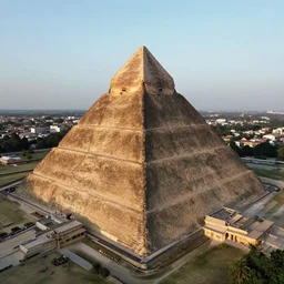 an inverted pyramid, long wide shot, aerial shot, 4 k