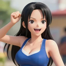 realistic detailed semirealism beautiful gorgeous natural cute excited happy Nico Robin 4K high resolution quality artstyle professional artists WLOP, Aztodio, Taejune Kim, Guweiz, Pixiv, Instagram, Artstation