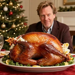 William H Macy stuffing a turkey at christmas