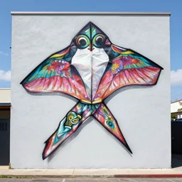 kite as graffiti mural by lee, masterpiece, trending on artstation