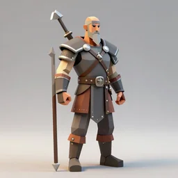 low poly viking warrior, unreal engine, octane render