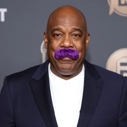 steve harvey but his mustache is purple