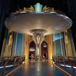 bridge of the starship enterprise, art deco style, ornate