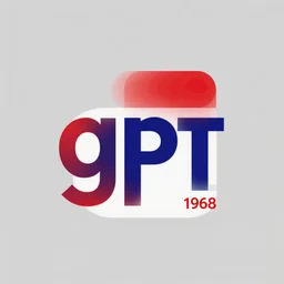 minimalist international style swiss modernist logo for the company gpt, in the style of otl aicher, vignelli, muller - brockmann, red and blue, helvetica bold typeface, 1 9 6 0 s 1 9 6 8, gpt