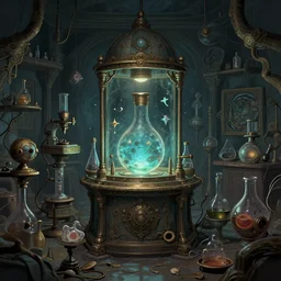 occult laboratory detailed, digital art, 4 k