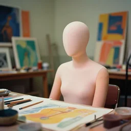 dramatic scene shallow depth of field medium shot uncanny surreal photograph of a colorful intimate art studio in 1 9 9 5 titled'romantic theme totally yellow lobster ', photographed by william eggleston and ken price and man ray, grainy shocking detail trending on artstation 8 k