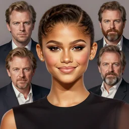 photo of zendaya with simple smile paint detailed digital artstation, portrait hd 4 k, y greg rutkowski and gaston bussiere and craig mullins and j. c. leyendecker, hd