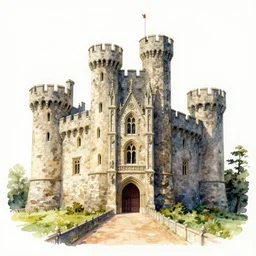 castle gormenghast by j. r. r. tolkien, watercolor