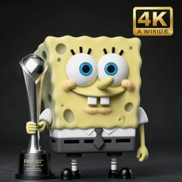 professional black and white studio portrait of spongebob, intense, award winning, 4 k