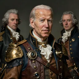 a portrait of joe biden as a steampunk captain | art by by joseph karl stieler and theodore gericault and eugene delacroix | highly detailed | trending on artstationhq