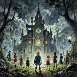 an airbrush of a liminal version of clocktown in the legend of zelda : majora's mask ( 2 0 0 0 ), by george bellows, by lindsay pickett, by hiroo isono, by ralph bakshi, by valentina grilli, death stranding aesthetic
