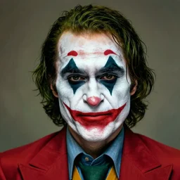Mauricio Macri in Elaborate Cat Man Makeup and prosthetics designed by Rick Baker, Hyperreal, Head Shots Photographed in the Style of Annie Leibovitz, Studio Lighting, Mauricio Macri as the Joker