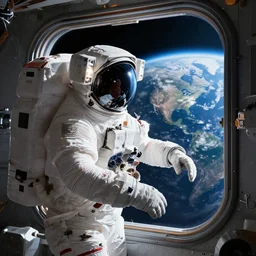 an award winning concept art of an astronaut looking at earth from the window of the iss, dramatic lighting, cinematic, movie still, digital art, unreal engine, octane render, trending on artstation, cinestill, sharp focus, perfection, maximalism, 8 k