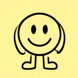 outline of cocky clout with a smiley face, yellow background