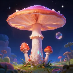 mushrooms are the actual flying saucers, hallucination, psychedelics, dreamy, groovy, modern,