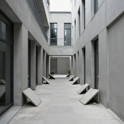 a blind alley with dead end in a modern building with some obstacles, trending on artstation,