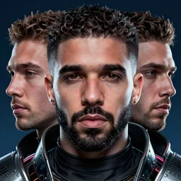 drake as a realistic cyberpunk knight, closeup portrait art by donato giancola and greg rutkowski, realistic face, digital art, trending on artstation, symmetry!!