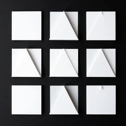 ten triangles and five squares on a black background