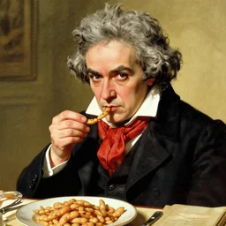 “Beethoven eating beans”