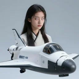 Young Tibetan woman, somber white eyes, long, gentle lighting, piloting a small space shuttle, futuristic, dim lighting, digital art by Makoto Shinkai ilya kuvshinov and Wojtek Fus, digital art, concept art,