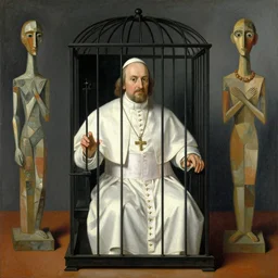 Portrait of Pope Innocent X in a cage by Velasquez painting by Pablo Picasso and Chaïm Soutine and Alberto Giacometti, vhs, painting by Pablo Picasso