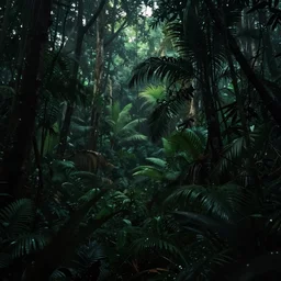 dense jungle, gloomy, ambient, by alena aenami, wallpaper, digital art